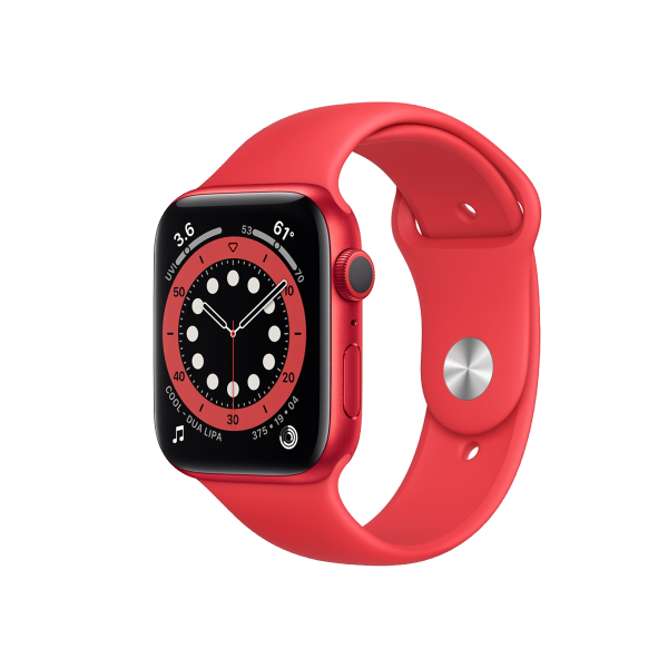 Refurbished Apple Watch Series 6 | 40mm | Aluminum Case Space Gray | Red Sport Band | GPS | WiFi