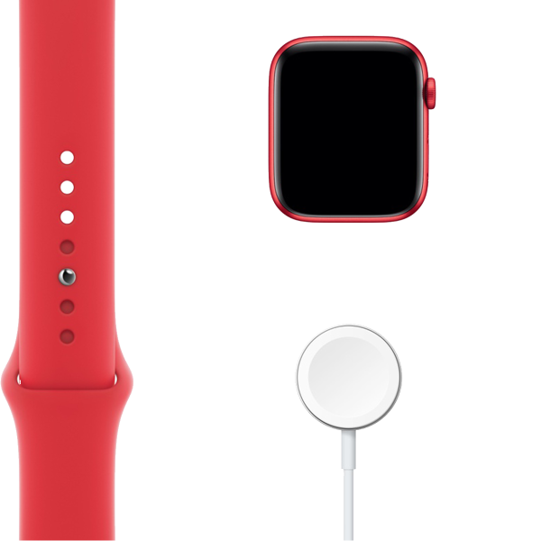 Refurbished Apple Watch Series 6 | 44mm | Aluminum Case Red | Red Sport Band | GPS | WiFi