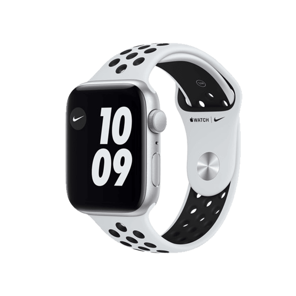 Refurbished Apple Watch Nike SE | 44mm | Aluminum Case Silver | White Sport Band | Nike+ | GPS | WiFi