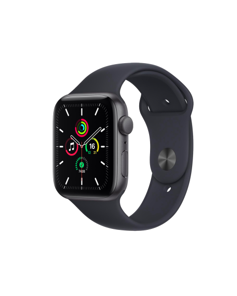 Refurbished Apple Watch Series SE | 44mm | Aluminum Case Space Gray | Black Sport Band | GPS | WiFi