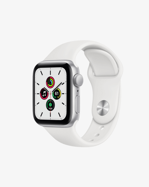 Refurbished Apple Watch Series SE | 40mm | Aluminum Case Silver | White Sport Band | GPS | WiFi