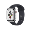 Refurbished Apple Watch Series 5 | 44mm | Stainless Steel Case Silver | Midnight Blue Sport Band | GPS | WiFi + 4G