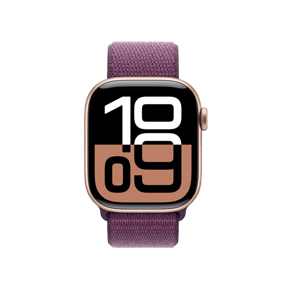 Refurbished Apple Watch Series 10 | 42mm | Aluminum Case Rose Gold | Purple sport loop | GPS | WiFi