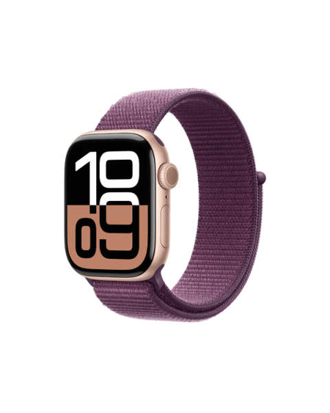 Refurbished Apple Watch Series 10 | 42mm | Aluminum Case Rose Gold | Purple sport loop | GPS | WiFi