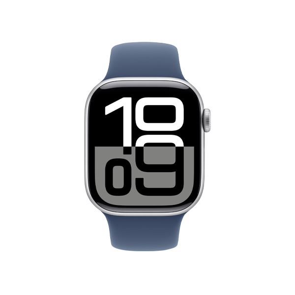 Refurbished Apple Watch Series 10 | 42mm | Aluminum Case Silver | S/M Blue Sport Band | GPS | WiFi