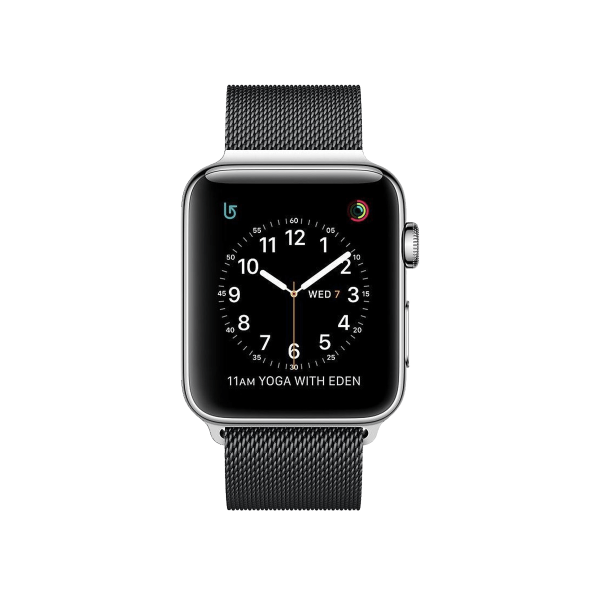 Refurbished Apple Watch Series 2 | 42mm | Stainless Steel Case Silver | Black Sport Band | GPS | WiFi