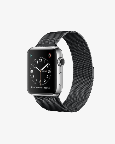 Refurbished Apple Watch Series 2 | 42mm | Stainless Steel Case Silver | Black Sport Band | GPS | WiFi