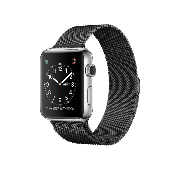 Refurbished Apple Watch Series 2 | 42mm | Stainless Steel Case Silver | Black Sport Band | GPS | WiFi