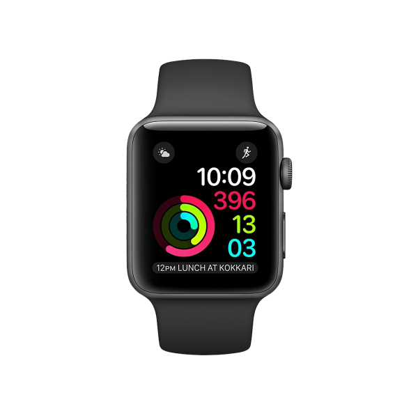 Refurbished Apple Watch Series 2 | 42mm | Aluminum Case Space Gray | Black Sport Band | GPS | WiFi