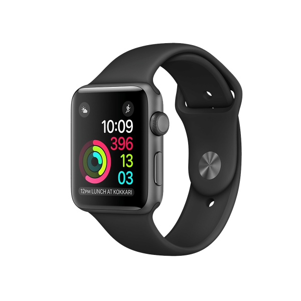 Refurbished Apple Watch Series 2 | 42mm | Aluminum Case Space Gray | Black Sport Band | GPS | WiFi