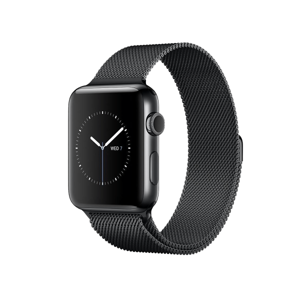 Refurbished Apple Watch Series 2 | 38mm | Stainless Steel Case Black | Black Sport Band | GPS | WiFi