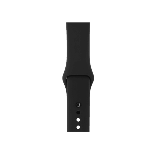 Refurbished Apple Watch Series 3 | 42mm | Stainless Steel Case Black | Black Sport Band | GPS | WiFi + 4G