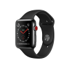 Refurbished Apple Watch Series 3 | 42mm | Stainless Steel Case Black | Black Sport Band | GPS | WiFi + 4G