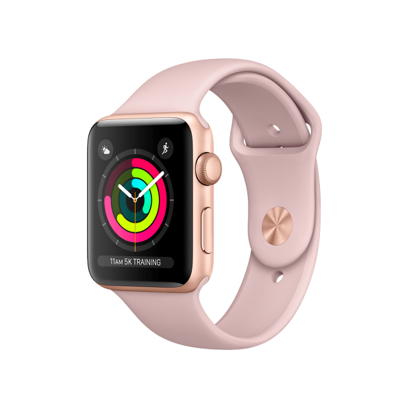 Refurbished Apple Watch Series 3 | 42mm | Aluminium Case Gold | Pink Sport Band | GPS | WiFi