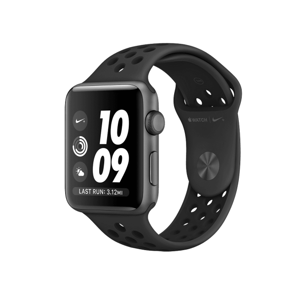 Refurbished Apple Watch Series 3 | 42mm | Aluminum Case Space Gray | Black Sport Band | Nike+ | GPS | WiFi