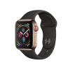 Refurbished Apple Watch Series 4 | 40mm | Stainless Steel Case Gold | Black Sport Band | GPS | WiFi + 4G