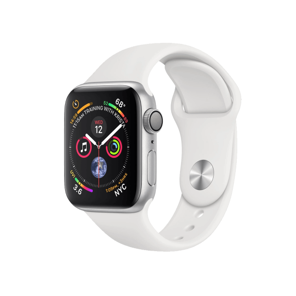 Refurbished Apple Watch Series 4 | 40mm | Aluminium Case Silver | White Sport Band | GPS | WiFi + 4G