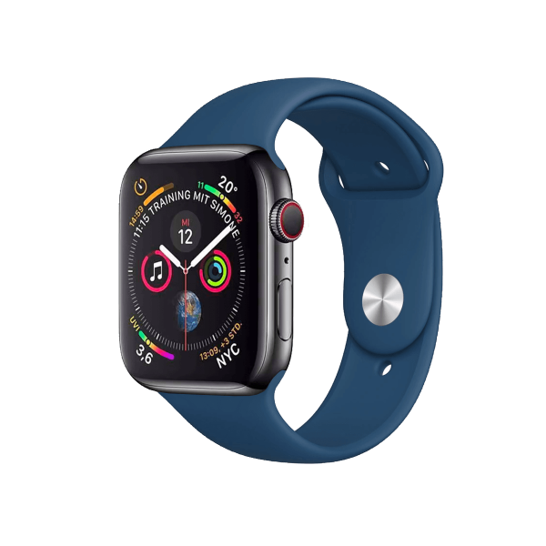 Refurbished Apple Watch Series 4 | 44mm | Aluminum Case Space Gray | Blue Sport Band | GPS | WiFi