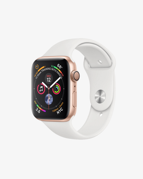 Refurbished Apple Watch Series 4 | 44mm | Aluminum Case Gold | White Sport Band | GPS | WiFi