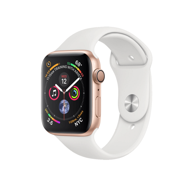 Refurbished Apple Watch Series 4 | 44mm | Aluminum Case Gold | White Sport Band | GPS | WiFi