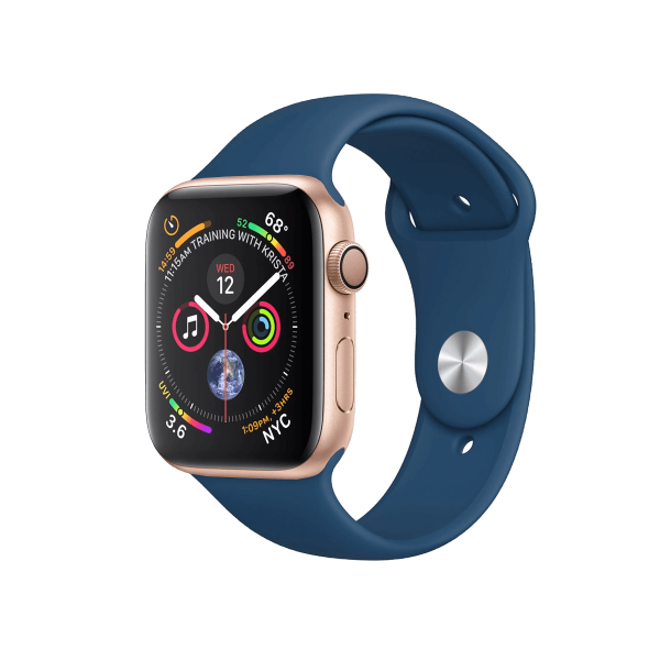 Refurbished Apple Watch Series 4 | 44mm | Aluminum Case Rose Gold | Blue Sport Band | GPS | WiFi