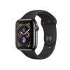 Refurbished Apple Watch Series 4 | 44mm | Stainless Steel Case Black | Black Sport Band | GPS | WiFi + 4G