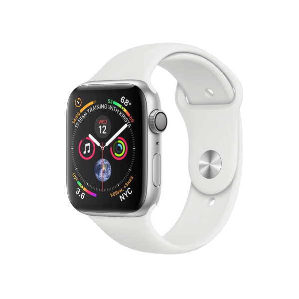 Refurbished Apple Watch Series 4 | 44mm | Aluminium Case Silver | White Sport Band | GPS | WiFi + 4G