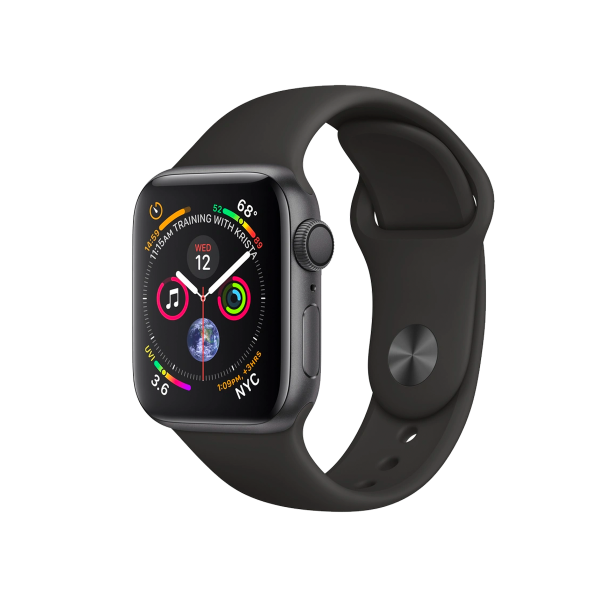 Refurbished Apple Watch Series 4 | 44mm | Aluminum Case Space Gray | Black Sport Band | GPS | WiFi + 4G