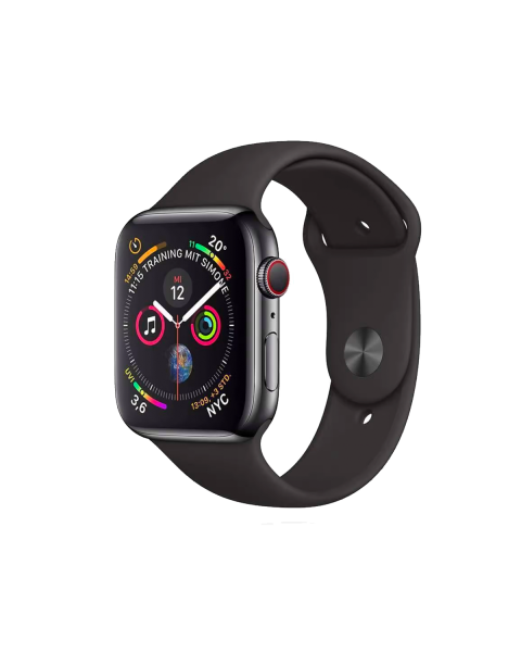Refurbished Apple Watch Series 4 | 44mm | Aluminum Case Space Gray | Black Sport Band | GPS | WiFi
