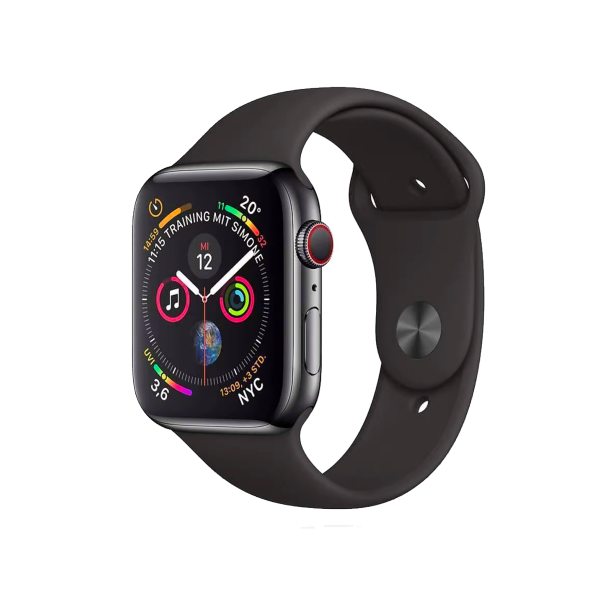 Refurbished Apple Watch Series 4 | 44mm | Aluminum Case Space Gray | Black Sport Band | GPS | WiFi