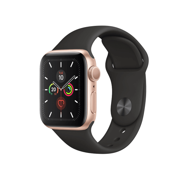 Refurbished Apple Watch Series 5 | 40mm | Aluminium Case Gold | Black Sport Band | GPS | WiFi + 4G