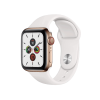 Refurbished Apple Watch Series 5 | 40mm | Stainless Steel Case Gold | White Sport Band | GPS | WiFi + 4G