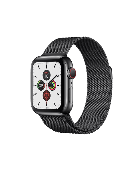 Refurbished Apple Watch Series 5 | 40mm | Stainless Steel Case Black | Graphite Milanese Strap | GPS | WiFi + 4G