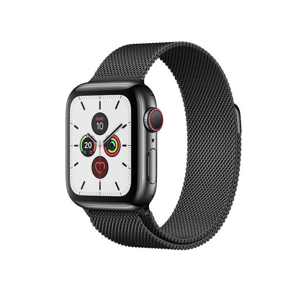 Refurbished Apple Watch Series 5 | 44mm | Stainless Steel Case Graphite | Graphite Milanese Strap | GPS | WiFi + 4G