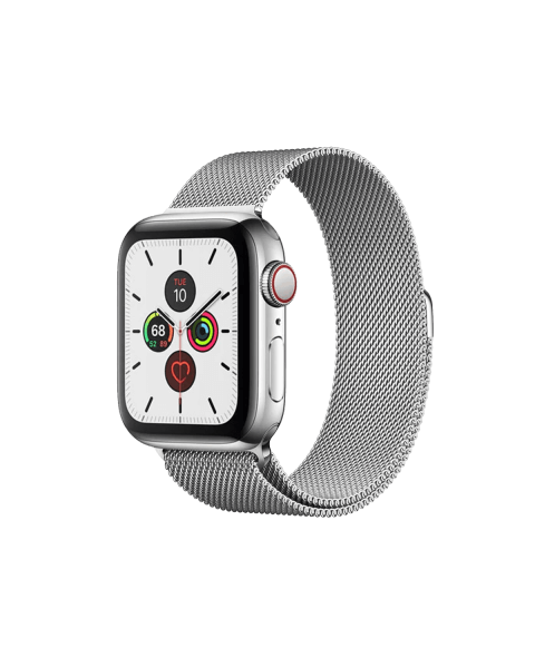 Refurbished Apple Watch Series 5 | 40mm | Stainless Steel Case Silver | Silver Milanese Strap | GPS | WiFi + 4G