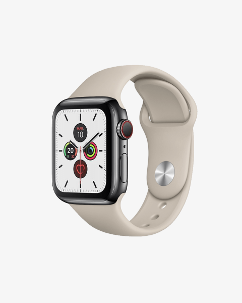 Refurbished Apple Watch Series 5 | 40mm | Stainless Steel Case Black | Stone Sport Band | GPS | WiFi + 4G