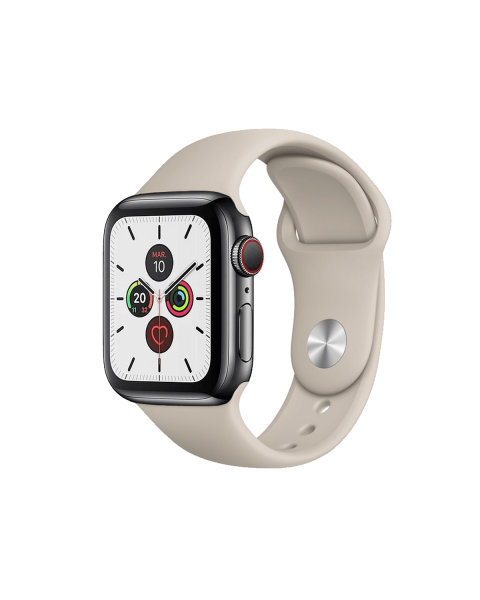 Refurbished Apple Watch Series 5 | 40mm | Stainless Steel Case Black | Stone Sport Band | GPS | WiFi + 4G