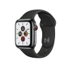 Apple Watch Series 5 | 40mm | Titanium Case Spacegrijs | Zwart sportbandje | GPS | WiFi + 4G