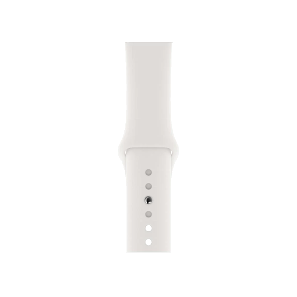 Refurbished Apple Watch Series 5 | 40mm | Stainless Steel Case Silver | White Sport Band | GPS | WiFi + 4G