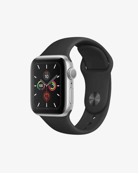 Refurbished Apple Watch Series 5 | 40mm | Aluminium Case Silver | Black Sport Band | GPS | WiFi + 4G