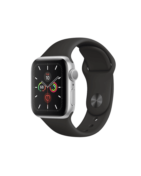 Refurbished Apple Watch Series 5 | 40mm | Aluminium Case Silver | Black Sport Band | GPS | WiFi + 4G