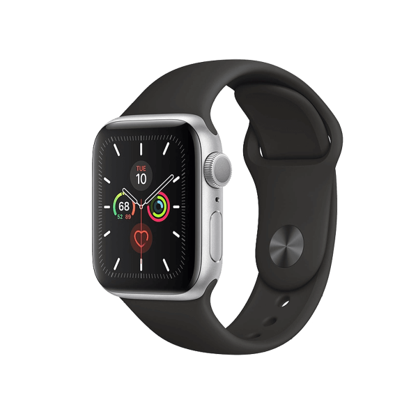 Refurbished Apple Watch Series 5 | 40mm | Aluminium Case Silver | Black Sport Band | GPS | WiFi + 4G