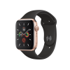 Refurbished Apple Watch Series 5 | 44mm | Aluminum Case Gold | Black Sport Band | GPS | WiFi + 4G