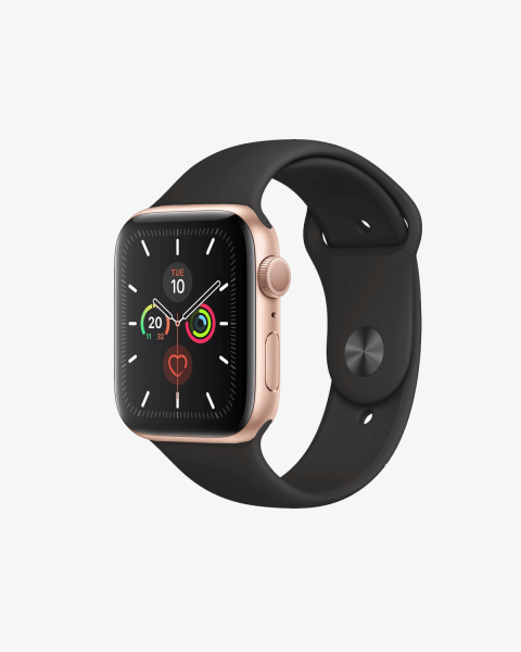 Refurbished Apple Watch Series 5 | 44mm | Aluminum Case Gold | Black Sport Band | GPS | WiFi