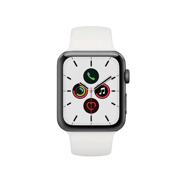 Refurbished Apple Watch Series 5 | 44mm | Aluminium Case Space Gray | White Sport Band | GPS | WiFi + 4G