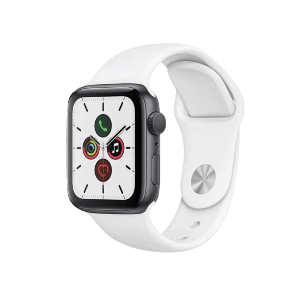 Refurbished Apple Watch Series 5 | 44mm | Aluminium Case Space Gray | White Sport Band | GPS | WiFi + 4G
