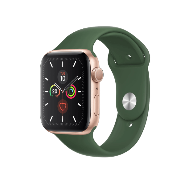Refurbished Apple Watch Series 5 | 44mm | Aluminum Case Gold | Green sports band | GPS | WiFi