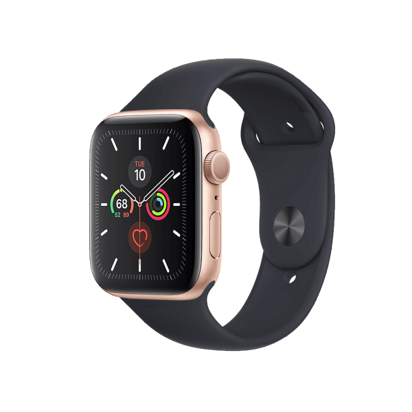 Refurbished Apple Watch Series 5 | 44mm | Aluminum Case Gold | Midnight Blue Sport Band | GPS | WiFi