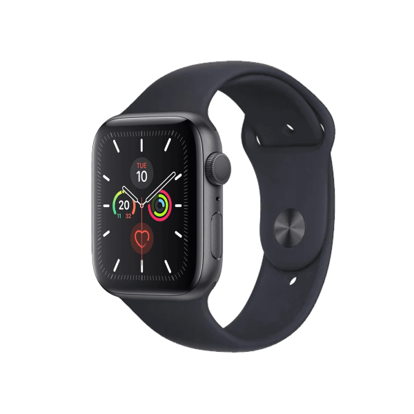 Refurbished Apple Watch Series 5 | 44mm | Aluminum Case Space Gray | Midnight Blue Sport Band | GPS | WiFi + 4G