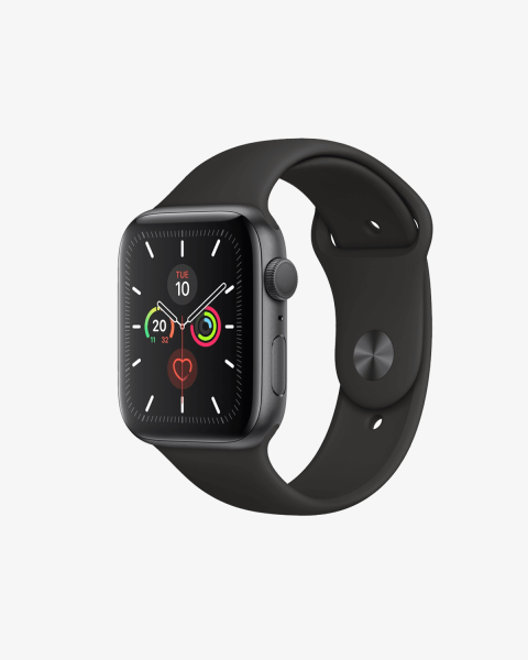 Refurbished Apple Watch Series 5 | 44mm | Aluminium Case Space Gray | Black Sport Band | GPS | WiFi + 4G